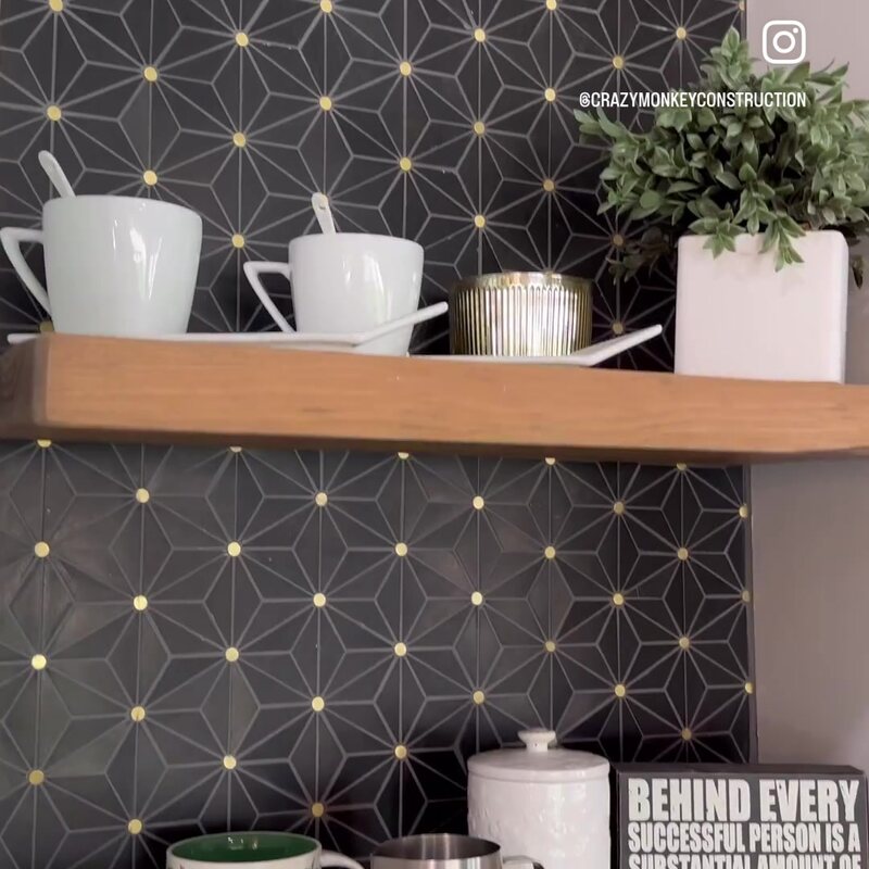 Coffee bar with hexagon tile
